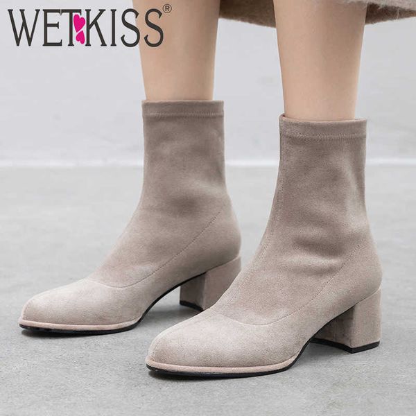 wetkiss high heels thick ankle boots women stretch booties flock shoes female party shoes ladies round toe shoes winter 210630, Black
wetkiss high heels thick ankle boots women stretch booties flock shoes female party shoes ladies round toe shoes winter 210630, Black