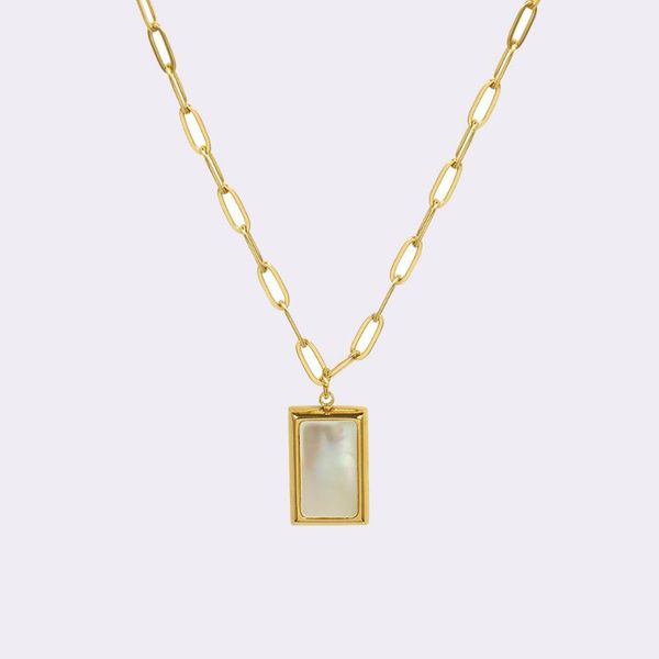 chains 2021 stainless steel paper clip chain trendy mother of pearl pendant gold plated necklace for women tarnish free, Silver
chains 2021 stainless steel paper clip chain trendy mother of pearl pendant gold plated necklace for women tarnish free, Silver