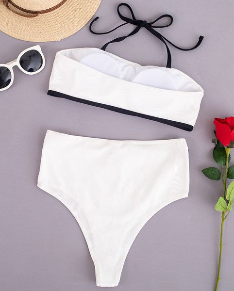2021 ribbed high waist women halter bandeau swimsuit female swimwear two-pieces bikini set patchwork bathing suitb
2021 ribbed high waist women halter bandeau swimsuit female swimwear two-pieces bikini set patchwork bathing suitb