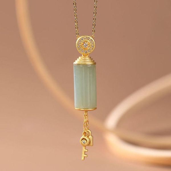chains silver inlaid natural hetian white chalcedony column pendant necklace chinese minority design noble charm women's jewelry
chains silver inlaid natural hetian white chalcedony column pendant necklace chinese minority design noble charm women's jewelry