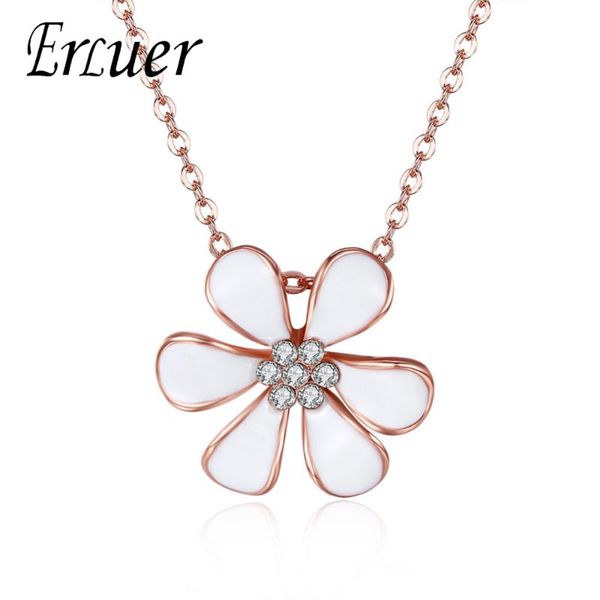 elegant flower rose gold color link chain necklace fashion enamel white austrian crystal jewelry women charm pendant necklaces, Silver
elegant flower rose gold color link chain necklace fashion enamel white austrian crystal jewelry women charm pendant necklaces, Silver