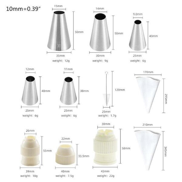 baking & pastry tools 11pcs cake decorating kits round cream cupcakes icing tips nozzles bags reusable coupler
baking & pastry tools 11pcs cake decorating kits round cream cupcakes icing tips nozzles bags reusable coupler
