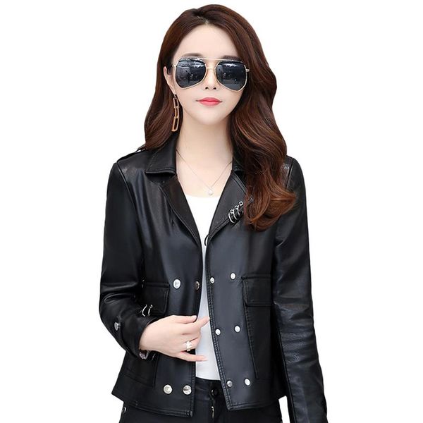 women's leather & faux jacket women fashion rivet short black motorcycle coat spring autumn pu biker high quality
women's leather & faux jacket women fashion rivet short black motorcycle coat spring autumn pu biker high quality