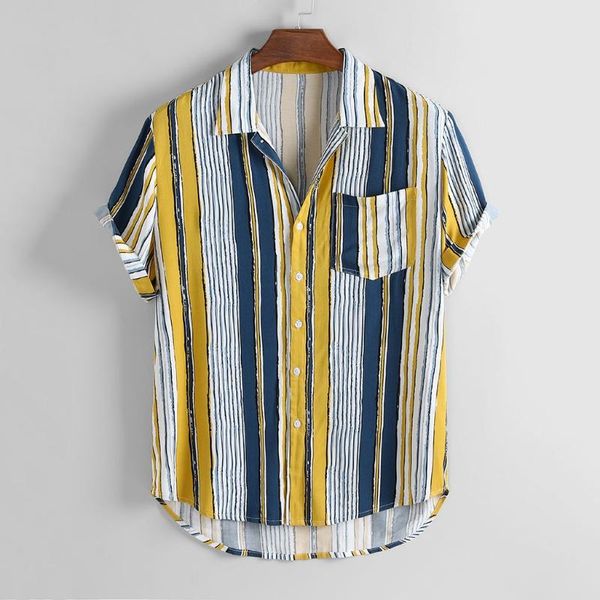 men's casual shirts colorful stripe blouse summer short sleeve loose buttons lapel button shirt clothing camisas de hombre, White;black
men's casual shirts colorful stripe blouse summer short sleeve loose buttons lapel button shirt clothing camisas de hombre, White;black
