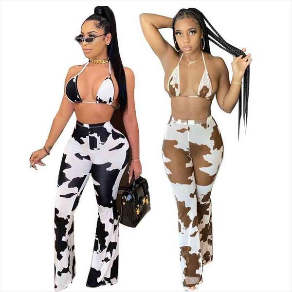 chiclover two piece set women clothing cow print halter backless corset flared pants sets sleeveless outfit wholesale items, White
chiclover two piece set women clothing cow print halter backless corset flared pants sets sleeveless outfit wholesale items, White