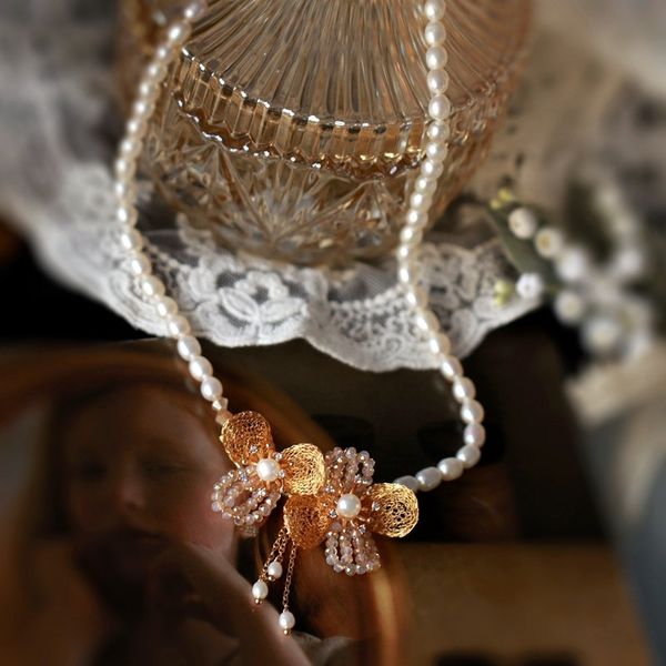 sinzry 2021 unique original handmade luxury jewelry natural pearl mental net flower necklaces for women, Silver
sinzry 2021 unique original handmade luxury jewelry natural pearl mental net flower necklaces for women, Silver