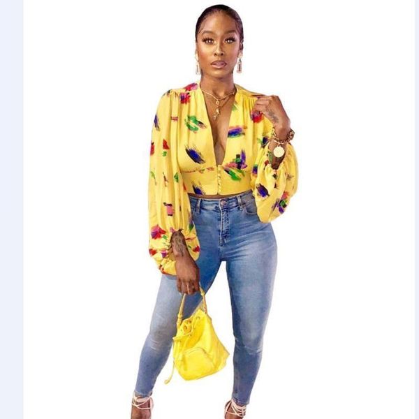 style puff sleeve print womens t shirts chiffon deep v neck crop short high street fashion, White
style puff sleeve print womens t shirts chiffon deep v neck crop short high street fashion, White