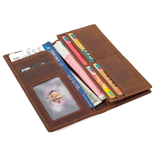wallets j.m.d crazy horse leather trendy men wallet with window multi card holder long brown r-8167r, Red;black
wallets j.m.d crazy horse leather trendy men wallet with window multi card holder long brown r-8167r, Red;black