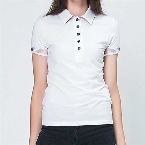women's polos knight short sleeve summer cotton casual solid colour lady tees fashion femme embroidery, White
women's polos knight short sleeve summer cotton casual solid colour lady tees fashion femme embroidery, White
