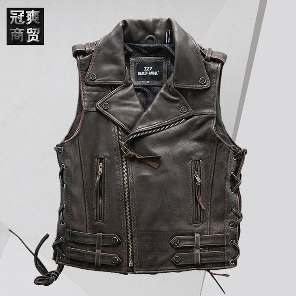 fashion leather harley angel motorcycle vest men's 1501 straight 2021 inclined zipper old, Black
fashion leather harley angel motorcycle vest men's 1501 straight 2021 inclined zipper old, Black
