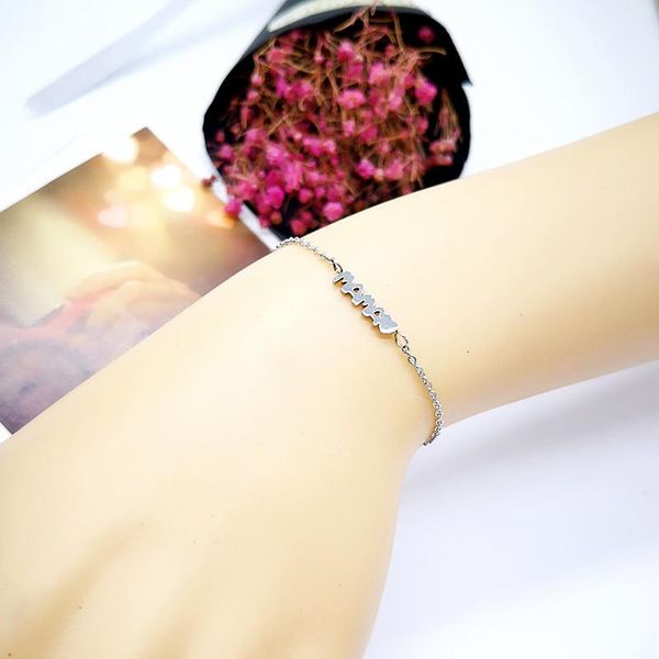 charm bracelets fashion women color rose gold stainless steel letter mama heart braided chain pulsera for mother gift, Golden;silver
charm bracelets fashion women color rose gold stainless steel letter mama heart braided chain pulsera for mother gift, Golden;silver
