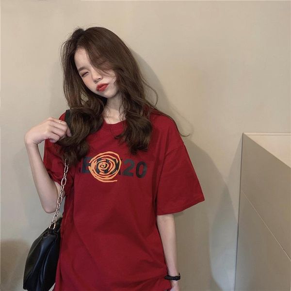 summer loose round-neck letter printing mid-length casual all-match short-sleeved t-shirt women's top, White
summer loose round-neck letter printing mid-length casual all-match short-sleeved t-shirt women's top, White