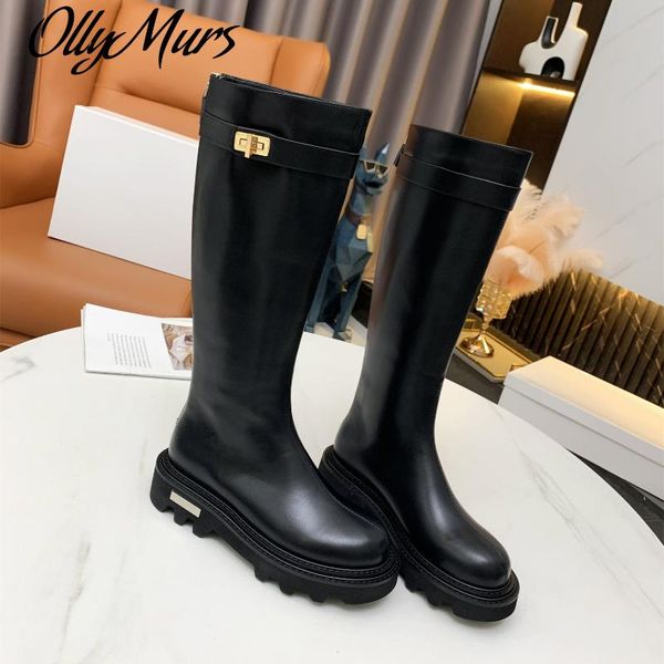 boots ollymurs large size 35-41 women platform knee high ladies metal decoration genuine leather designer shoes, Black
boots ollymurs large size 35-41 women platform knee high ladies metal decoration genuine leather designer shoes, Black