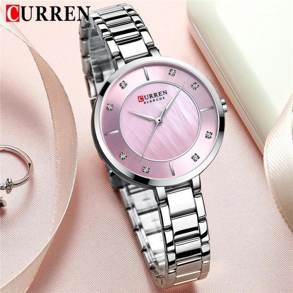 wristwatches curren women watch waterproof silver female clock stainless steel band classic bracelet ladies wristwatch 9051, Slivery;brown
wristwatches curren women watch waterproof silver female clock stainless steel band classic bracelet ladies wristwatch 9051, Slivery;brown