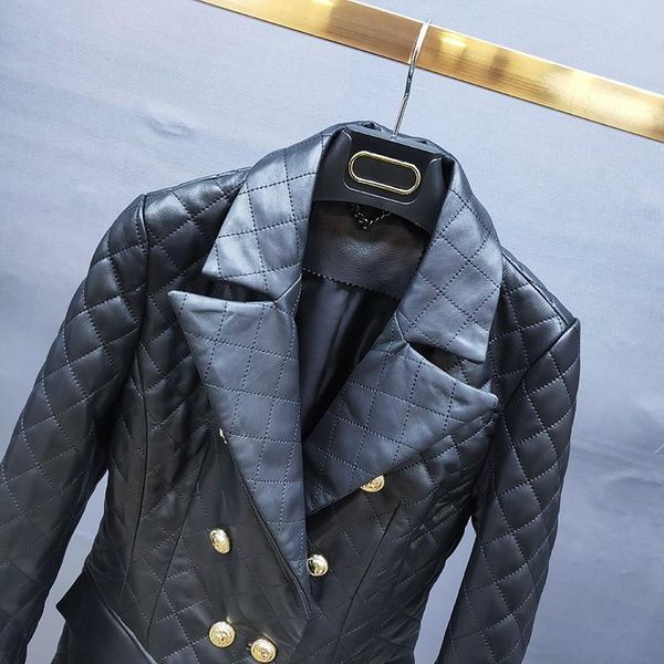 leather 100% genuine diamond lattice short jacket winter office ladies slim double breasted suit jackets womens sheepskin coat women's, Black
leather 100% genuine diamond lattice short jacket winter office ladies slim double breasted suit jackets womens sheepskin coat women's, Black