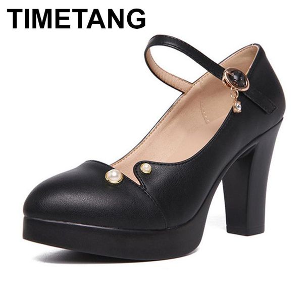 dress shoes timetangelegant pearl buckle platform pumps block heel woman 2021 women's wedding division leather office high heels, Black
dress shoes timetangelegant pearl buckle platform pumps block heel woman 2021 women's wedding division leather office high heels, Black