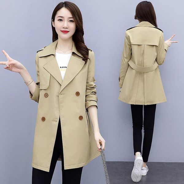 women's trench coats windbreaker middle and long 2021 autumn clothes british fashion temperament versatile small c, Tan;black
women's trench coats windbreaker middle and long 2021 autumn clothes british fashion temperament versatile small c, Tan;black