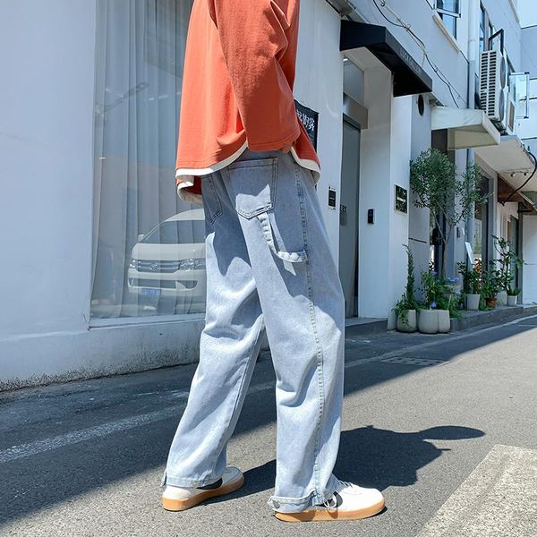 men's jeans 2021 mop draping ins high street fashion brand hip hop internet celebrity straight loose casual cropped pants, Blue
men's jeans 2021 mop draping ins high street fashion brand hip hop internet celebrity straight loose casual cropped pants, Blue