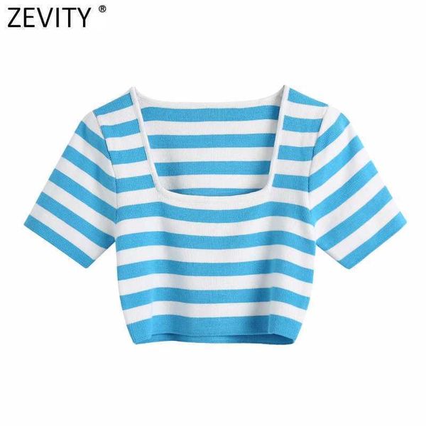 zevity women fashion striped print short knitted sweater female basic square collar chic pullovers crop slim sw815 210603, White;black
zevity women fashion striped print short knitted sweater female basic square collar chic pullovers crop slim sw815 210603, White;black