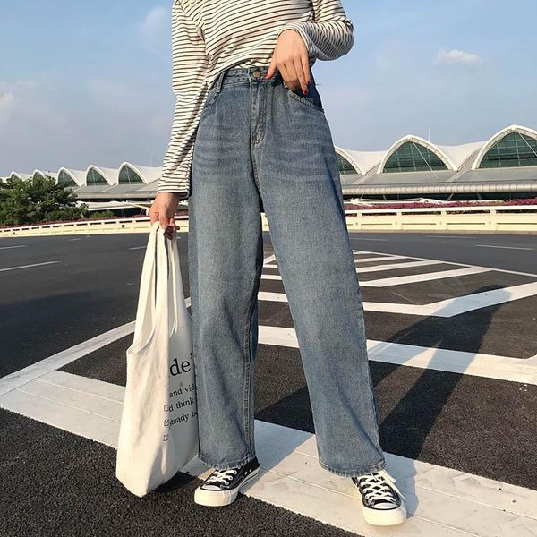 women's jeans normov fashion women autumn winter high waist pockets button harajuku korean wide leg loose vintage straight, Blue
women's jeans normov fashion women autumn winter high waist pockets button harajuku korean wide leg loose vintage straight, Blue