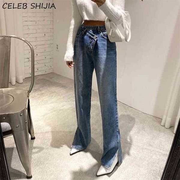 high waist split jeans streetwear women irregular straight denim pants female summer vintage blue chic y2k baggy woman mom 210809
high waist split jeans streetwear women irregular straight denim pants female summer vintage blue chic y2k baggy woman mom 210809
