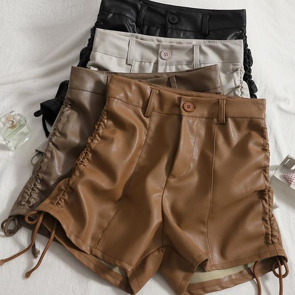 women's shorts side drawstring temperament pu leather straight-leg women's autumn slim korean high-waisted solid wide-leg lady, White;black
women's shorts side drawstring temperament pu leather straight-leg women's autumn slim korean high-waisted solid wide-leg lady, White;black