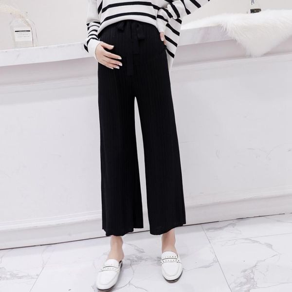 maternity bottoms pants autumn wide leg pleated retro gentle wind knit high waist drape pregnant stomach lift, White
maternity bottoms pants autumn wide leg pleated retro gentle wind knit high waist drape pregnant stomach lift, White