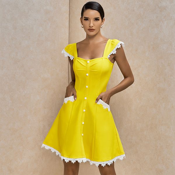 2021ocstrade summer a line bandage dress 2021 new fashion women yellow mini lace bandage dress bodycon club evening party dress, Black;gray
2021ocstrade summer a line bandage dress 2021 new fashion women yellow mini lace bandage dress bodycon club evening party dress, Black;gray