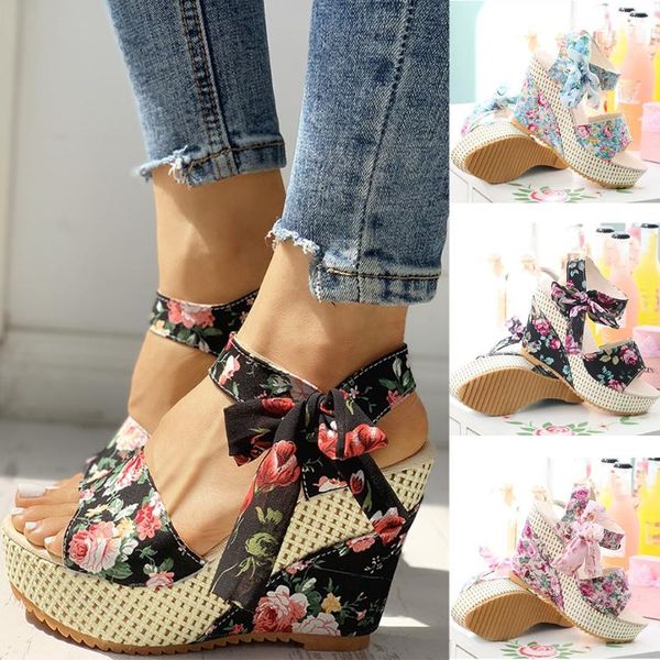 sandals women ladies summer platform wedges heel floral flower lace-up shoes footwear casual beach, Black
sandals women ladies summer platform wedges heel floral flower lace-up shoes footwear casual beach, Black