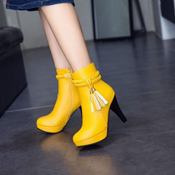 boots big size 11 12 13 ladies round head thick high heel fashion casual warm side zipper tassel ankle waterproof taiwan, Black
boots big size 11 12 13 ladies round head thick high heel fashion casual warm side zipper tassel ankle waterproof taiwan, Black