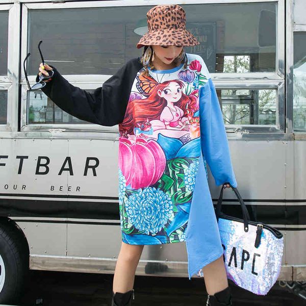 dresses popular thailand autumn cartoon print fashion versatile patchwork irregular long sleeve t-shirt dress, Black;gray
dresses popular thailand autumn cartoon print fashion versatile patchwork irregular long sleeve t-shirt dress, Black;gray