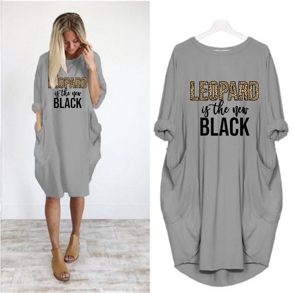 women midi dress leopard letter print long sleeve o neck pocket casual loose plus size woman vintage pregnant robes dresses, Black;gray
women midi dress leopard letter print long sleeve o neck pocket casual loose plus size woman vintage pregnant robes dresses, Black;gray