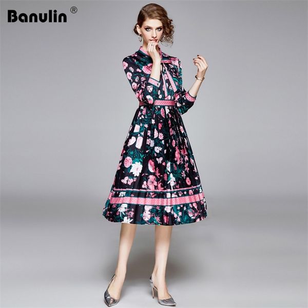 banulin autumn runway designer elegant pleated dress women's long sleeve floral printed dress dot print bow vestidos 210409, Black;gray
banulin autumn runway designer elegant pleated dress women's long sleeve floral printed dress dot print bow vestidos 210409, Black;gray