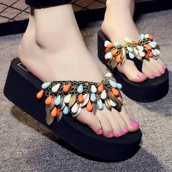 nice beaded tassel women sandals shoes open toe wedge slides woman high heels platform flip flops k8 slippers, Black
nice beaded tassel women sandals shoes open toe wedge slides woman high heels platform flip flops k8 slippers, Black