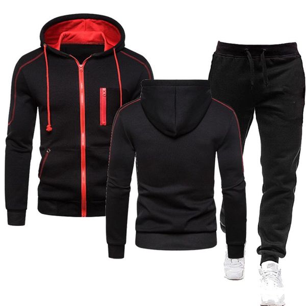 jogging clothing men's tracksuit autumn winter hoodie sets zipper hoodies + sweatpants 2 piece suit hooded casual fashion male clothes, Black;red
jogging clothing men's tracksuit autumn winter hoodie sets zipper hoodies + sweatpants 2 piece suit hooded casual fashion male clothes, Black;red