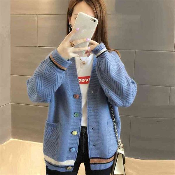 autumn winter women sweaters casual v-neck color buttons knitted cardigan outwear single breasted long sleeve loose sweater 210522, White
autumn winter women sweaters casual v-neck color buttons knitted cardigan outwear single breasted long sleeve loose sweater 210522, White