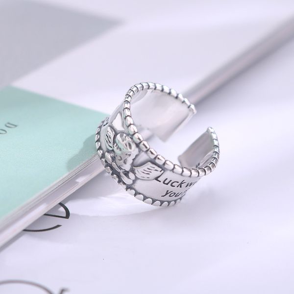 fkani s925 fashion simple personality trend little boy angel wings thai silver opening ring
fkani s925 fashion simple personality trend little boy angel wings thai silver opening ring