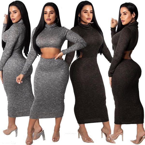 casual dresses 2021 autumn winter long sleeve turtleneck bodycon midi dress women hollow out mid calf slim elegant party vestidos, Black;gray
casual dresses 2021 autumn winter long sleeve turtleneck bodycon midi dress women hollow out mid calf slim elegant party vestidos, Black;gray