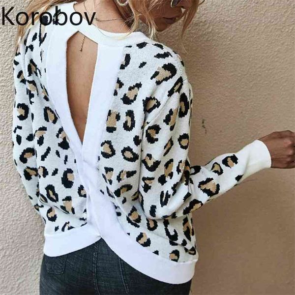 korobov new arrival long sleeve women pullovers sweaters streetwear backless o neck jumper femme leopard sueter mujer 210430, White;black
korobov new arrival long sleeve women pullovers sweaters streetwear backless o neck jumper femme leopard sueter mujer 210430, White;black