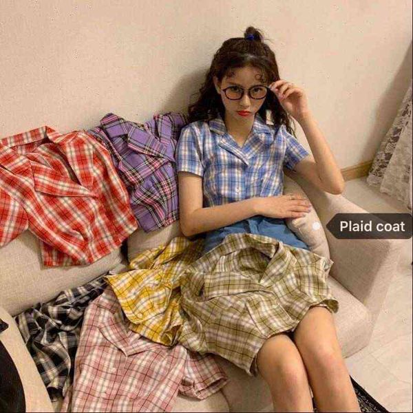 korean preppy style plaid blouses womens shirts turn down collar ladies sweet summer short sleeve single breasted friends sister, White
korean preppy style plaid blouses womens shirts turn down collar ladies sweet summer short sleeve single breasted friends sister, White