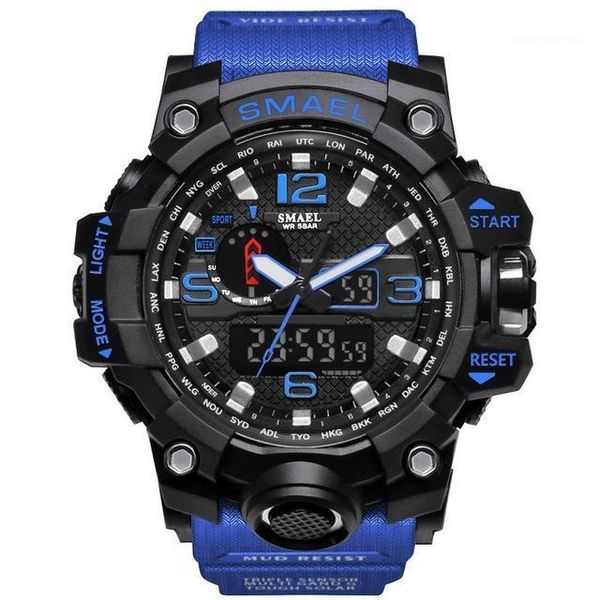 men casual sports smael brand watches dual display analog digital led electronic quartz waterproof military wristwatches male, Slivery;brown
men casual sports smael brand watches dual display analog digital led electronic quartz waterproof military wristwatches male, Slivery;brown