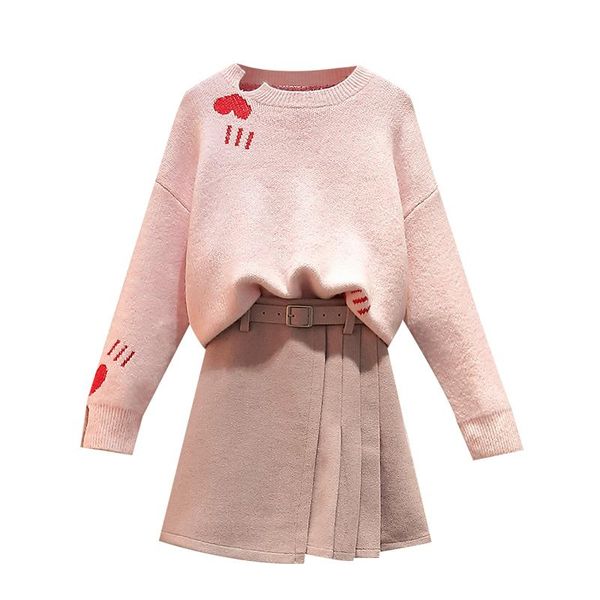 two piece dress big yards couture skirt sweater pcs clothing set pink pullover sweaters good quality not belt size l-4xl student girl, White
two piece dress big yards couture skirt sweater pcs clothing set pink pullover sweaters good quality not belt size l-4xl student girl, White