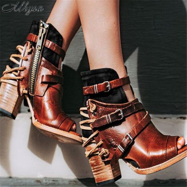 boots 2021 fashion rome ankle vintage leather casual high heels women's buckle zipper peep toe summer shoes women d1264, Black
boots 2021 fashion rome ankle vintage leather casual high heels women's buckle zipper peep toe summer shoes women d1264, Black