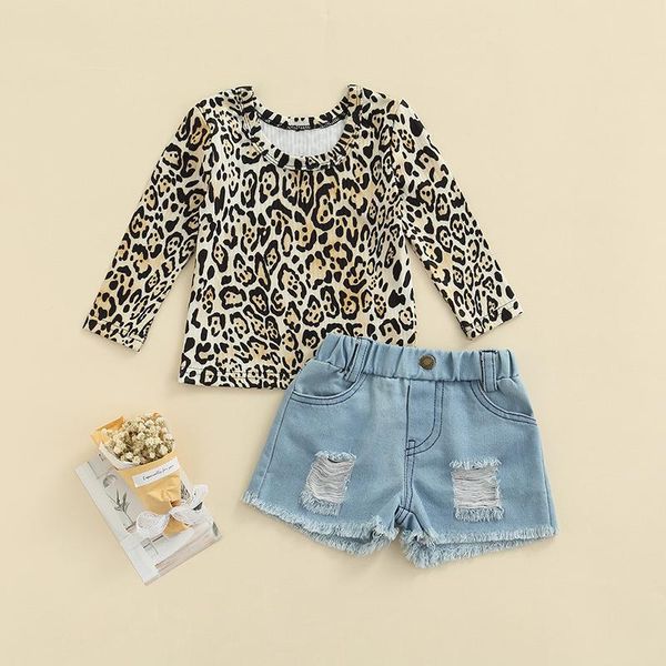 clothing sets focusnorm 1-6y fashion infant kids girls 2pcs clothes leopard printing long sleeve pullover t shirts+denim shorts, White
clothing sets focusnorm 1-6y fashion infant kids girls 2pcs clothes leopard printing long sleeve pullover t shirts+denim shorts, White