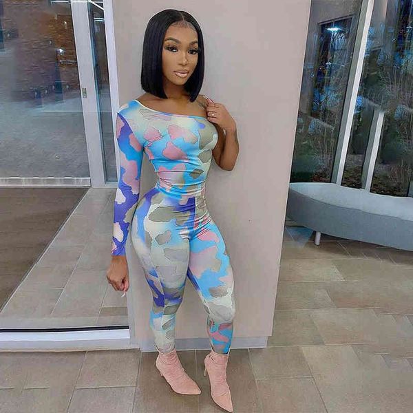 ladies one shoulder long sleeve off shoulder printed fashion casual simple one-piece pants jumpsuit, White
ladies one shoulder long sleeve off shoulder printed fashion casual simple one-piece pants jumpsuit, White