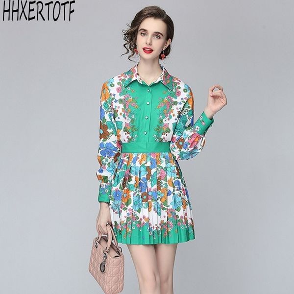 spring summer fashion women's long sleeve flower printed shirt + high-waist pleated skirt suit 210531, White
spring summer fashion women's long sleeve flower printed shirt + high-waist pleated skirt suit 210531, White