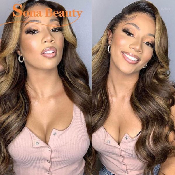 highlight wavy lace front human hair wigs pre plucked ombre #4/27 brazilian remy colored part wig for women1, Black;brown
highlight wavy lace front human hair wigs pre plucked ombre #4/27 brazilian remy colored part wig for women1, Black;brown