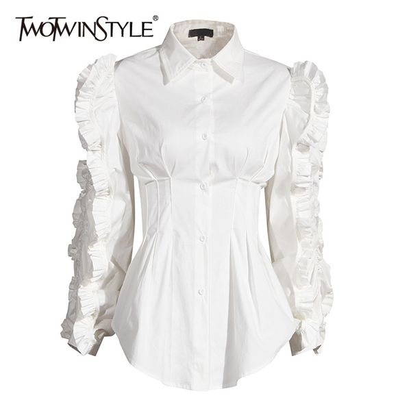 patchwork ruffle black shirt for women lapel long sleeve high waist tunic casual blouse female fashion fall 210524, White
patchwork ruffle black shirt for women lapel long sleeve high waist tunic casual blouse female fashion fall 210524, White
