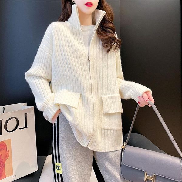 women's knits & tees 2021 early spring korean version loose solid color stand-up collar zipper sweater cardigan female ins tide all-mat, White
women's knits & tees 2021 early spring korean version loose solid color stand-up collar zipper sweater cardigan female ins tide all-mat, White