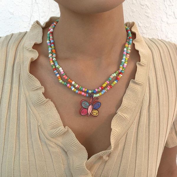 chokers acrylic butterfly pendant necklace for women contrasting color bohemian multilayer mini beaded necklaces clavicle chain, Golden;silver
chokers acrylic butterfly pendant necklace for women contrasting color bohemian multilayer mini beaded necklaces clavicle chain, Golden;silver